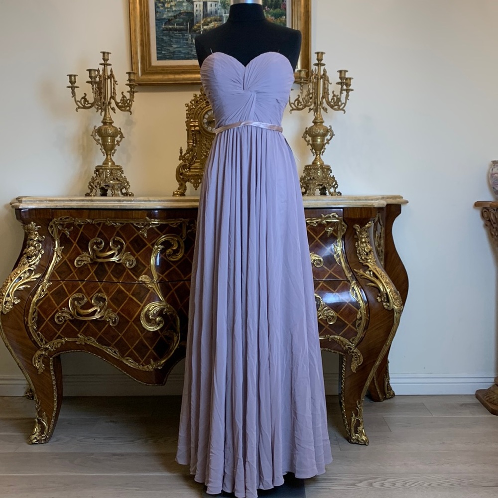 Pleated bodice bridesmaid formal prom dress